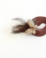 Chocolate brown glitter mask side view