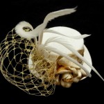 Bespoke White & Gold Mini Top Hat Fascinator Bespoke White & Gold Mini Top Hat Fascinator