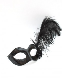 Black Venetian Petite Feather Mask 3 [800x600]