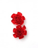 Red Satin Shoe Clips