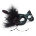 TurquoiseTealBlackLaceMask