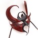Red & Black Italian Leather Horned Devil Mask