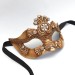 Womens Baroque Venetian Antique Gold & Pearl Masquerade Mask