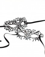 His & Hers Couples Masks, Venetian black lace metal filigree laser cut masquerade masks