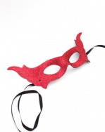 womens Red sparkle devil masquerade mask