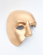 mens Venetian paper mache gold half face mask