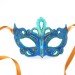 Womens Peacock Blue & Gold Venetian Masquerade Mask