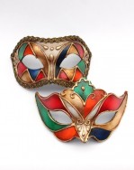 Harlequin multicoloured Venetian masks for couples (His & hers)