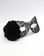 cheap black lace and black flower lace masquerade mask