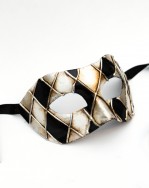 Black & Silver Checkers Mask