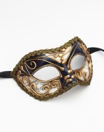 Navy & Gold Music Mask