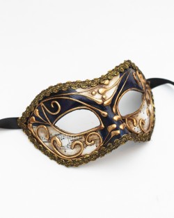 Navy & Gold Music Mask