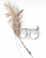 BronzeGoldSilverSequinStickMask