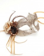 GoldBeigeVenetianMask