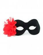 Soft Black & Red Masquerade Mask