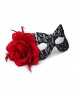 Red Rose & Black Lace Budget Mask