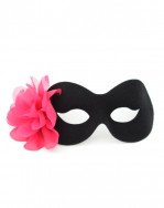 Rose Pink & Black Masquerade Mask