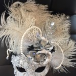 custom silver & Pearl light up mask