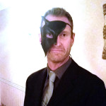 mens devil half phantom leather masquerade mask customer image