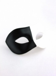 Paper Mache Venetian Mask for Men in half black and half white