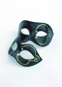 His & Hers Black and gold venetian paper mache masks