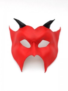 Red Devil Leather Halloween Masquerade Mask