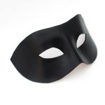 Mens Black Leather Venetian Mask
