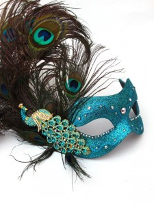 Luxury Monsoon Peacock Jewelled Venetian Mask