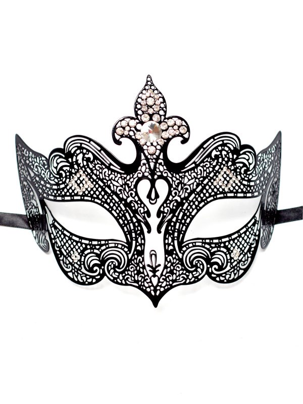 Beautiful Luxury Crystal Metal Filigree Masquerade Mask