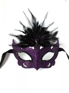 Vampire Diaries Black Crystal Gem Venetian Mask Masquerade Metal Filigree