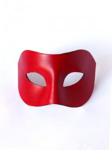 Handcrafted Red Leather Columbina Venetian Masquerade Mask