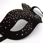 Luxury Metallic Bronze & Black Swarovski Crystal Bird Venetian Masquerade Masks