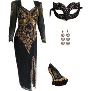 gold and black masquerade dresses