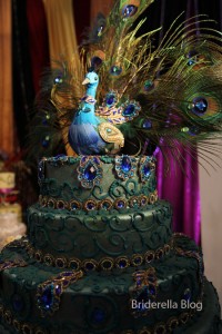 peacock wedding cake 
