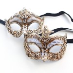 couples silver genoa venetian masks