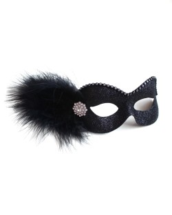 Party Girl Black Diamante Masquerade Eye Mask