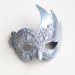 Womens Silver Lace Swan Masquerade Mask with Rhinestones