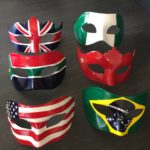 Masquerade Masks with Country USA, UK, China, Nigeria, Brazil Flags