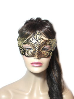 Regal Black Gold Venetian Mask Womens UK