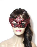 Regal Black Red Venetian Mask Womens UK