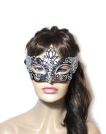 Regal Black Silver Venetian Mask Womens UK