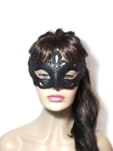 Women's Regal Black Venetian Mask front