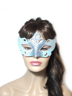 Regal Ice Blue Venetian Masquerade Mask UK