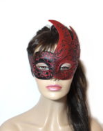 Royal Black Red Swan Mask UK