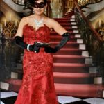 red black Swarovski crystal masquerade mask