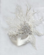 winter wedding unique crystal pearl masquerade mask